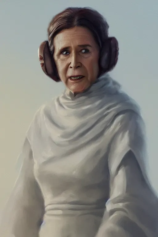 Image similar to candid portrait of george bush as princess leia by greg rutkowski