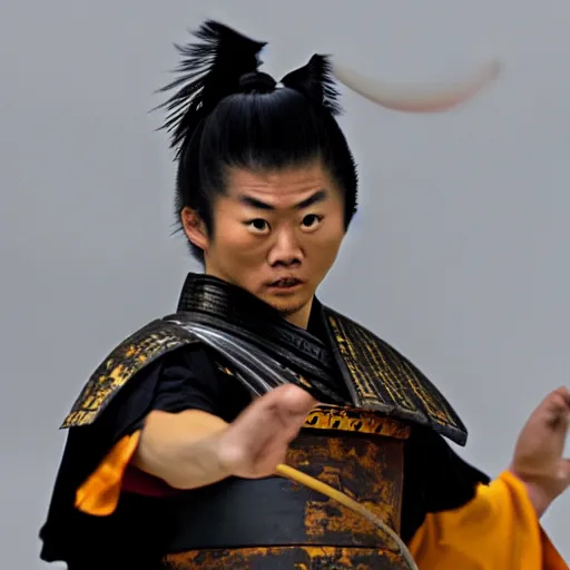 Image similar to A samurai performing Kamehameha