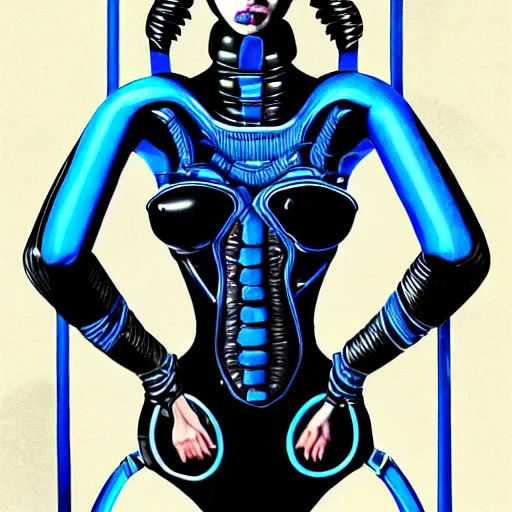 Prompt: woman holding bionic blue black scorpion, 1 9 8 0's art, retro art, airbrush style, intricate, elegant, sharp focus, illustration, highly detailed, concept art, matte, sharp focus, illustration, highly detailed, h 8 0 0 c 1 0. 0