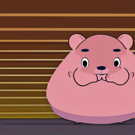 Prompt: fat anthropomorphic hamster furry, cartoon