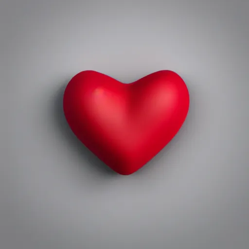 Image similar to 3d render of a badly formed red putty heart shape in the middle of a gray sheet of paper