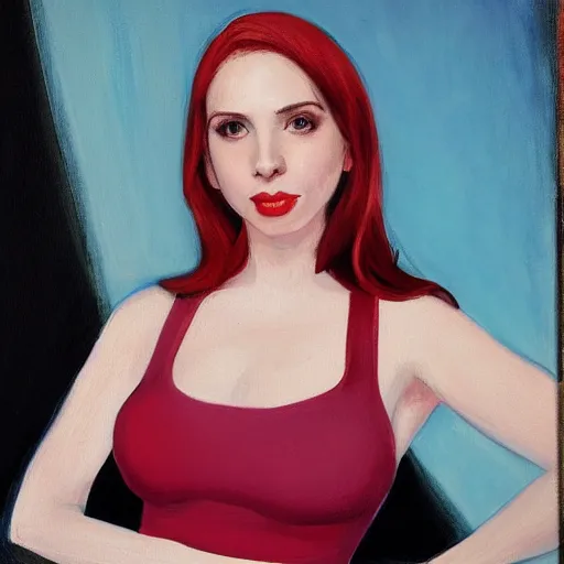 Prompt: Kaitlyn Michelle Siragusa, better known as Amouranth, full body portrait, by Edward Hopper