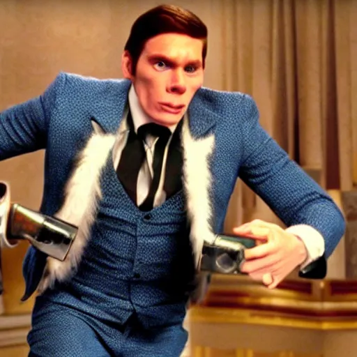 Image similar to Live Action Still of Jerma985 in Austin Powers, real life, hyperrealistic, ultra realistic, realistic, highly detailed, epic, HD quality, 8k resolution, body and headshot, film still