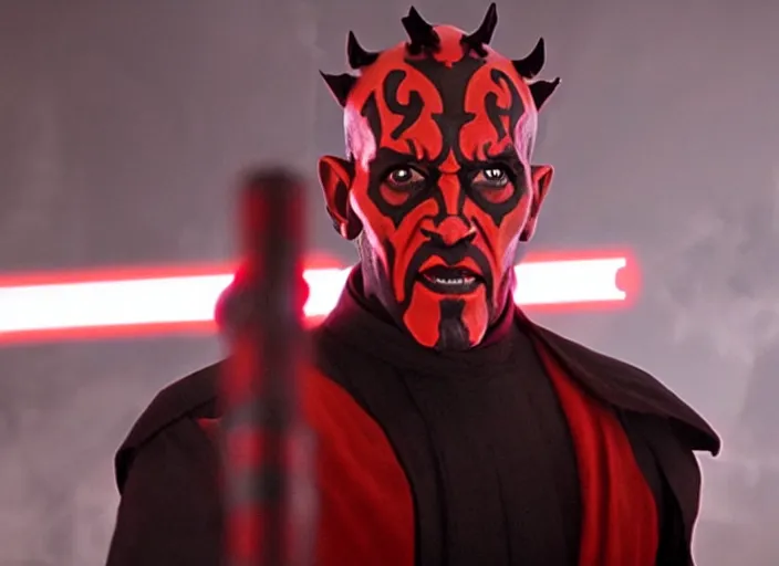 Prompt: film still of Darth Maul working as a high school teacher in the new Star Wars movie, 4k