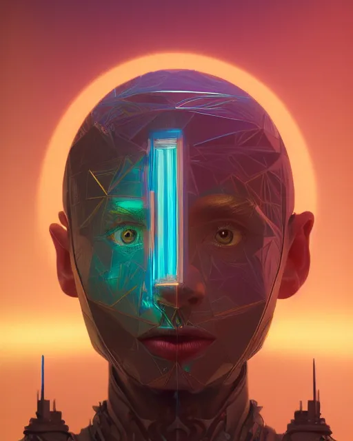 Prompt: highly detailed surreal vfx portrait of a metallic chromatic geometric tribal magician, behance, stephen bliss, unreal engine, greg rutkowski, loish, rhads, beeple, makoto shinkai and lois van baarle, ilya kuvshinov, rossdraws, tom bagshaw, alphonse mucha, global illumination, detailed and intricate environment