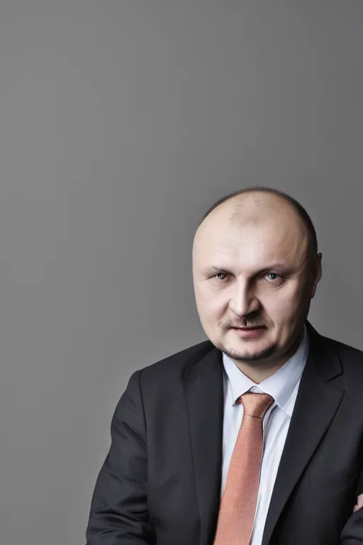 Prompt: belarusian economist sergey chaly closeup portrait studio lighting