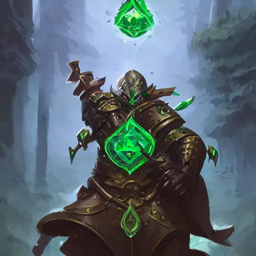 Image similar to green leaves shield weapon, nature shield, heavy chained mace, hearthstone weapon art, by greg rutkowski