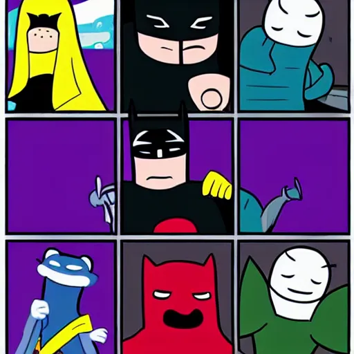 Image similar to batman in adventure time style