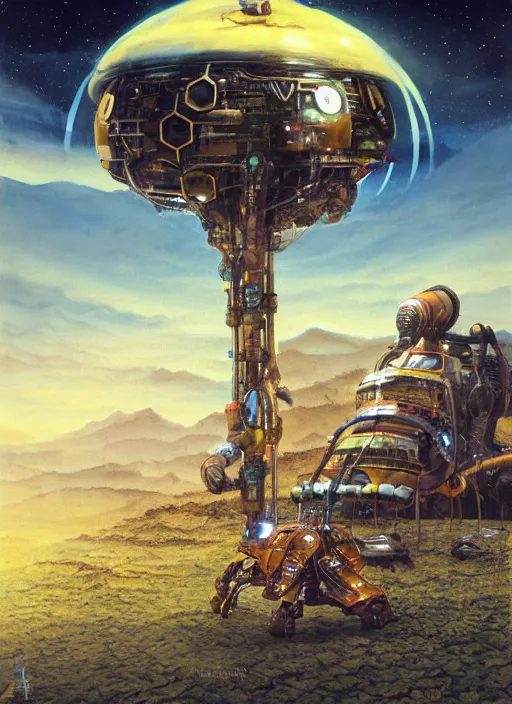 Prompt: photorealistic image of a solarpunk, biopunk, naturecore, by chris foss