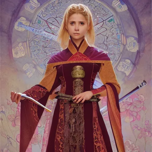 Prompt: a highly detailed portrait of buffy the vampire slayer as a medieval chinese princess, beautiful detail and color, art by john collier and albert aublet and krenz cushart and artem demura and alphonse mucha, volumetric lighting, octane render, 4 k resolution, matte, sharp focus, illustration, art by greg rutkowski and alphonse mucha