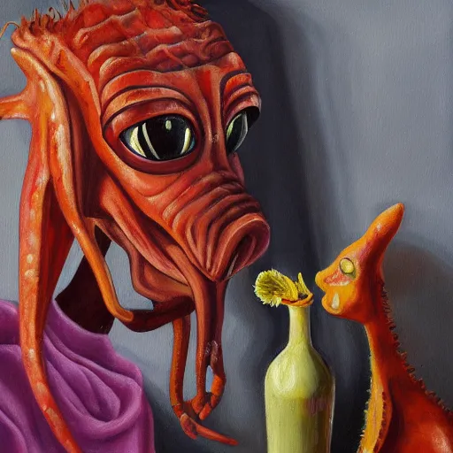 Image similar to jar jar binks still life painting