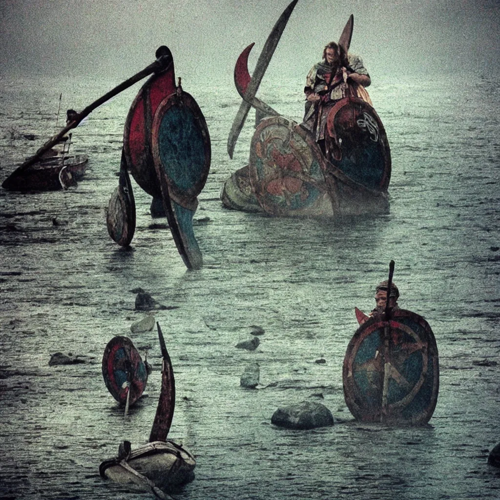 Image similar to Beautiful colored-photo cameraphone 2005 soft liminal Photograph of Vikings