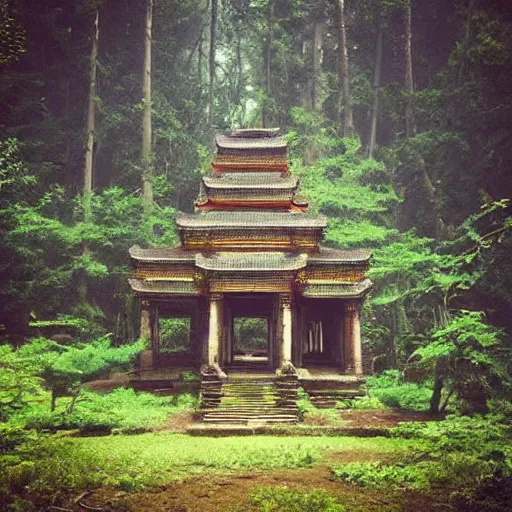 Prompt: “an ancient temple lost in the forest”