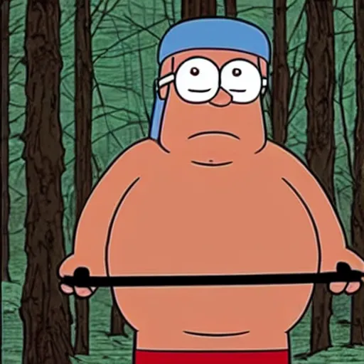 Image similar to Peter Griffin in the blair witch project (1999)