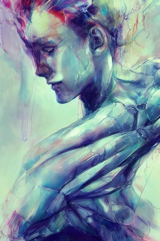 Image similar to samus aran portrait art by agnes cecile, beautiful, soft, smooth