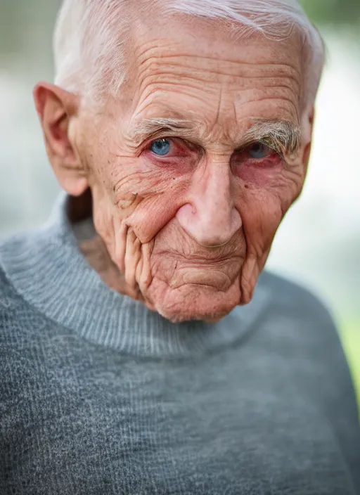 Prompt: DSLR photo portrait still of 85 year old age 85 Eminem at age 85!!!, 85mm f1.8