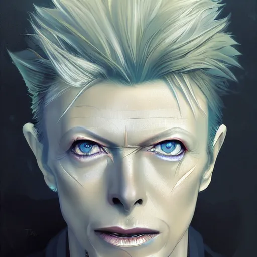 Image similar to an anime portrait of david bowie, by stanley artgerm lau, wlop, rossdraws, james jean, andrei riabovitchev, marc simonetti, da vinci, and sakimichan, tranding on artstation