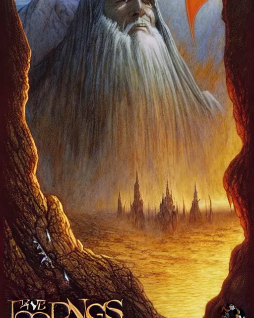 Image similar to the cover art by john howe for the 3 6 th edition of lord of the rings