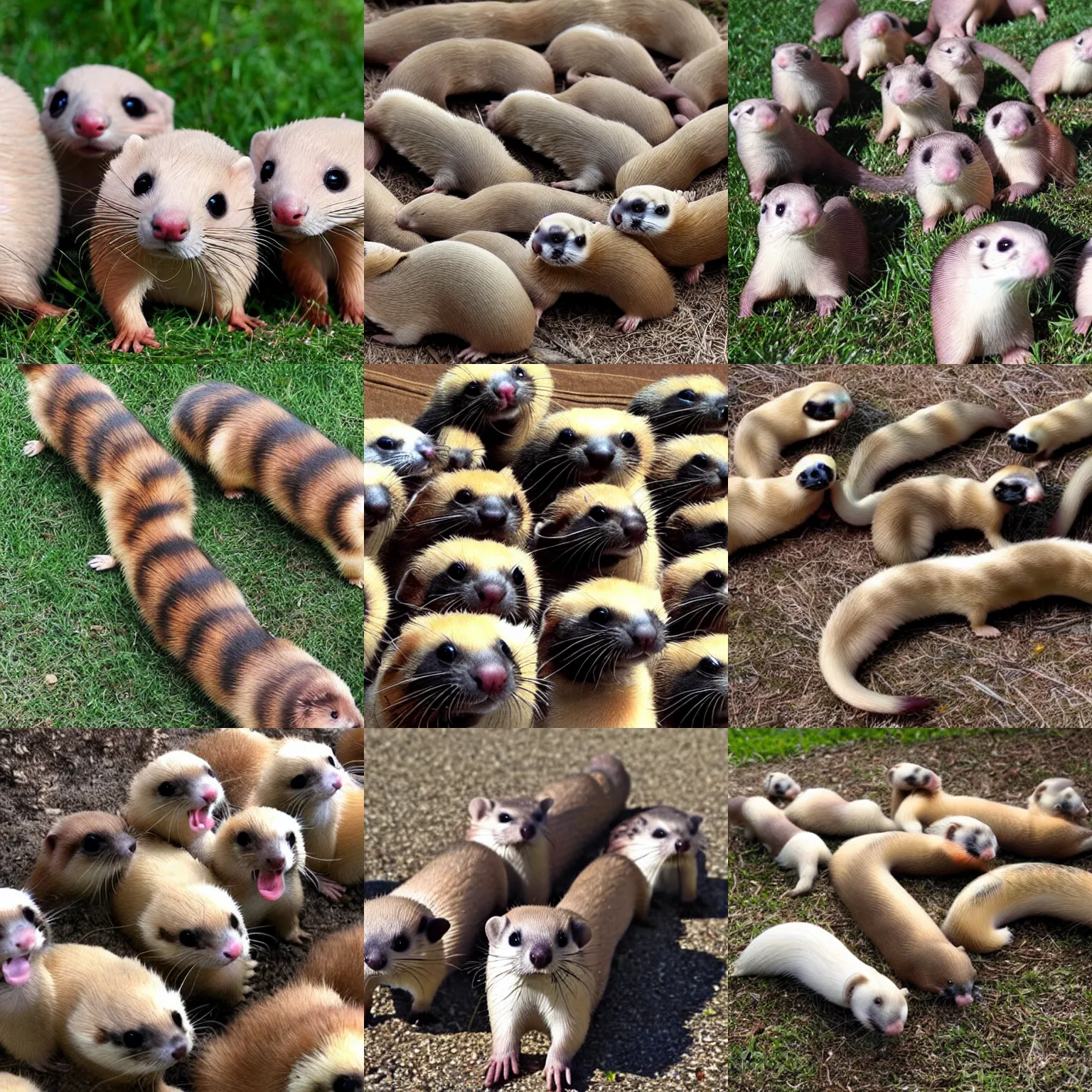 Prompt: an army of ferrets