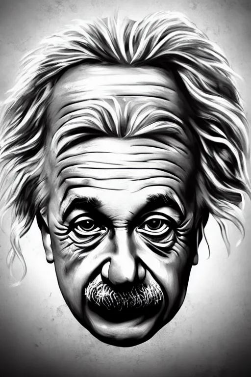 Prompt: portrait of albert einstein in the style of charlie bowater