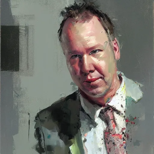 Prompt: face protrait of american comedian doug stanhope, jeremy mann painting