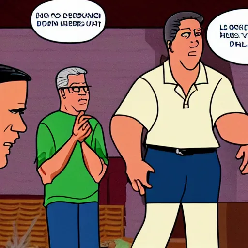 Prompt: lost scene from king of the hill where joe biden is a drug dealer,