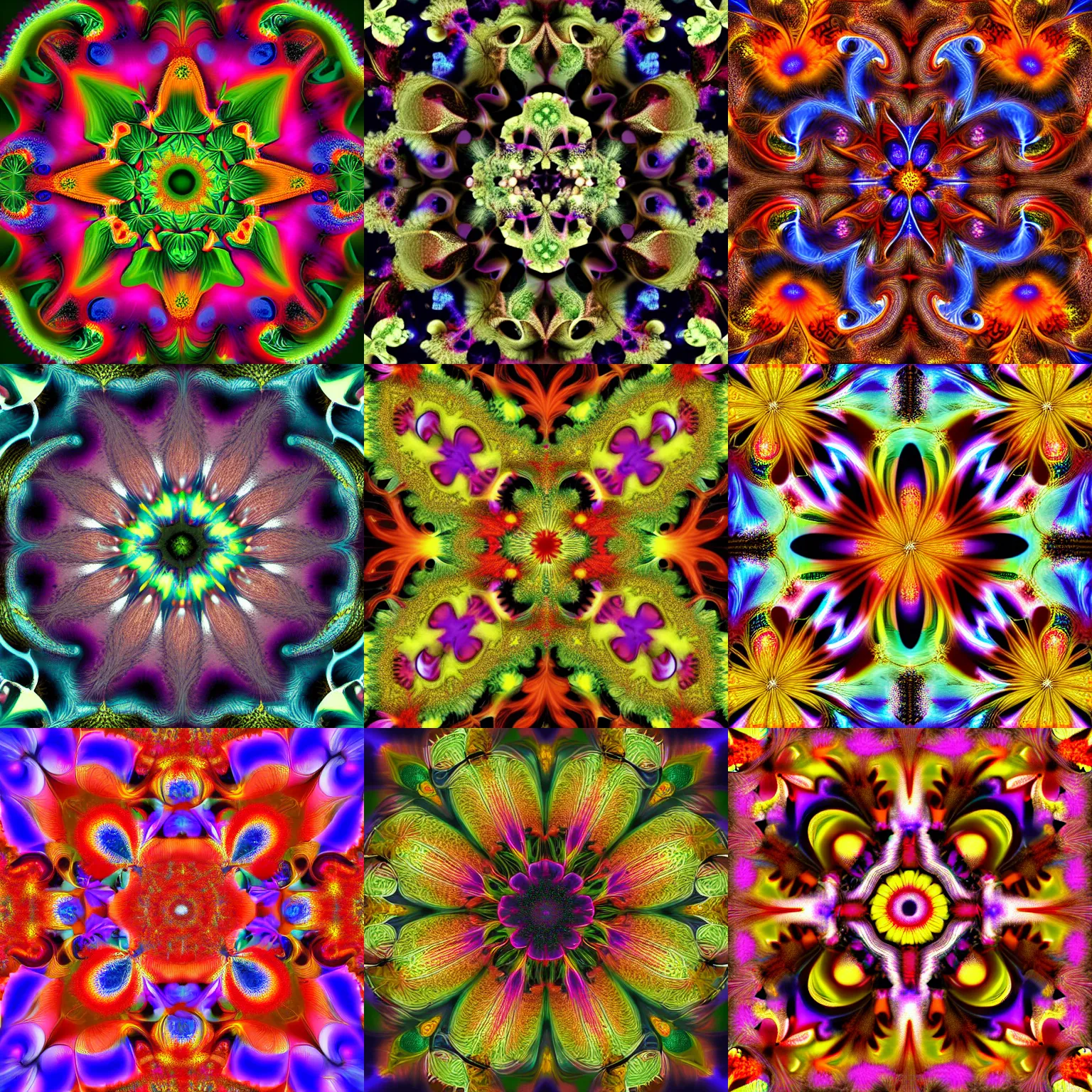 Prompt: abstract floral fractal composition