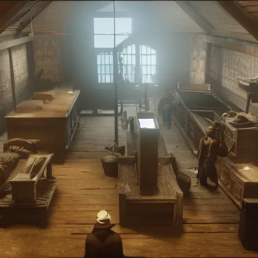 Image similar to Inside a museum in Red Dead Redemption 2