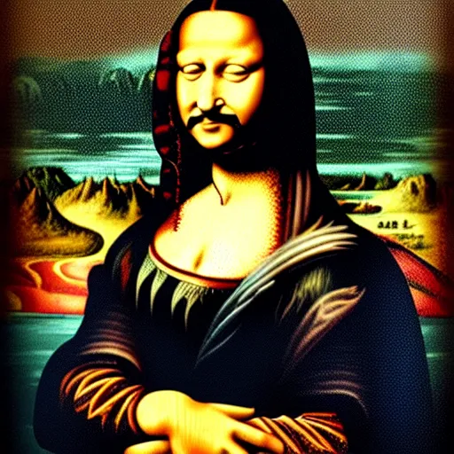 Prompt: portrait painting of the monalisa in the style of salvador dali, in the style of salvador dali, in the style of salvador dali, in the style of salvador dali, in the style of salvador dali, in the style of salvador dali