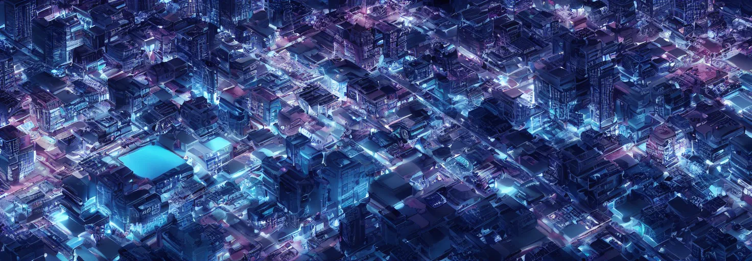 Image similar to a beautiful neon minimalistic city, dark blue background, octane render, ultra realistic
