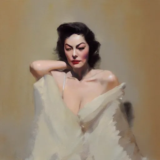 Prompt: ava gardner by artist ruan jia