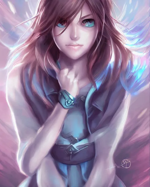 Image similar to Link anime character beautiful digital illustration portrait design by Ross Tran, artgerm detailed, soft lighting
