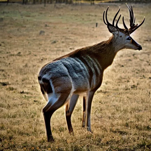 Image similar to a rocket launcher deer animal beast, huge, powerful, scary, anger, rage, canon eos c 3 0 0, ƒ 1. 8, 3 5 mm