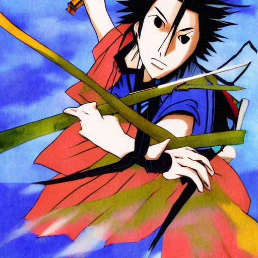 Prompt: samurai champloo by frank rosetta