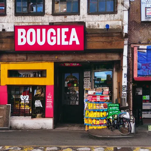 Image similar to bodega with sign saying “ bodega nugg ”