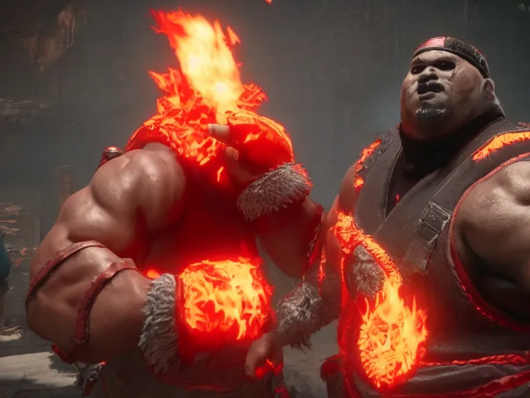 Image similar to the kool-aid man in Mortal Kombat 11, PS5, 5k, in-game cimematic, official media