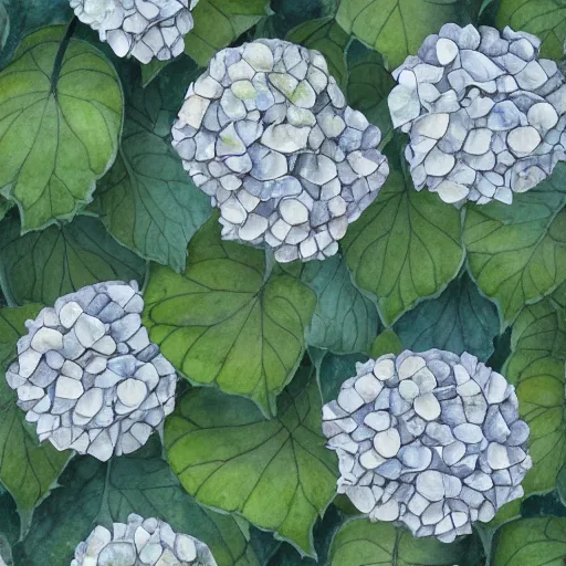 Image similar to delicate marble in a garden, stony, puffy, botanical herbarium paper, botanic, watercolor colored painting, pencil, iridescent colors, 8 k, realistic shaded, fine details, artstation, italian, colonnade, hydrangea, vines, gardena architecture, pompeii