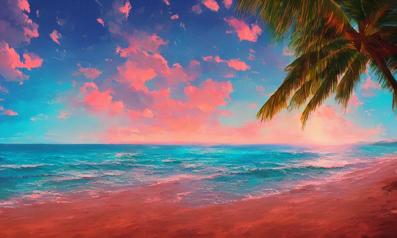 Image similar to paradise beach by alena aenami artworks in 4 k