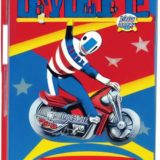 Prompt: evel knievel bar fight playset, by playskool, by mattel, for kids, j. c. penny wish book 1 9 8 2