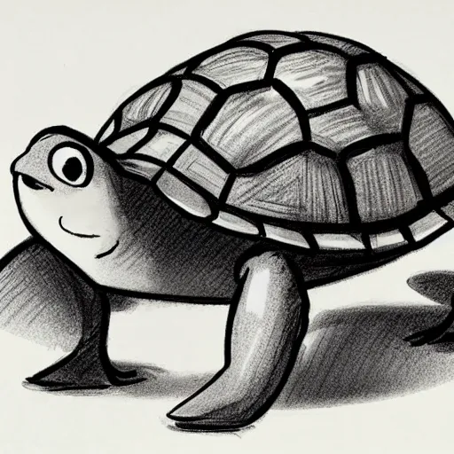 Image similar to milt kahl sketch of a cartoon turtle