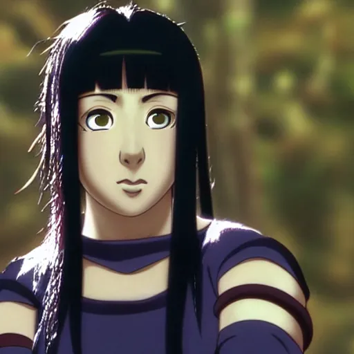 Image similar to Film still of Hinata Hyuga from Naruto, highly detailed