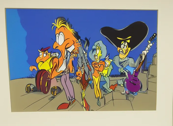 Image similar to original animation cel of discheveled rockstar by milt kahl