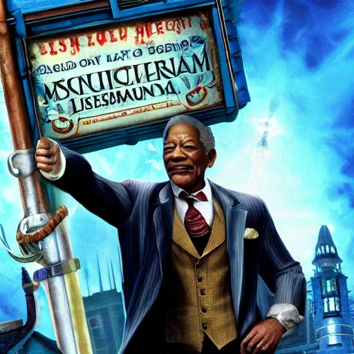 Image similar to morgan freeman in bioshock infinite