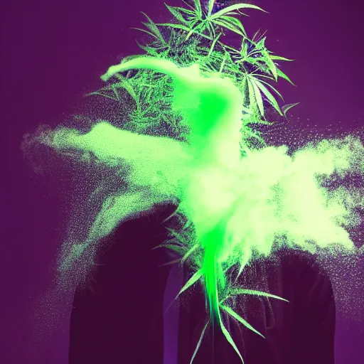 Image similar to electronic weed, crazy, wacky, dslr, realism, green smoke