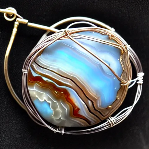 Prompt: Dodge Charge model made of wire and sea agate, highly detailed, intricate, elaborate