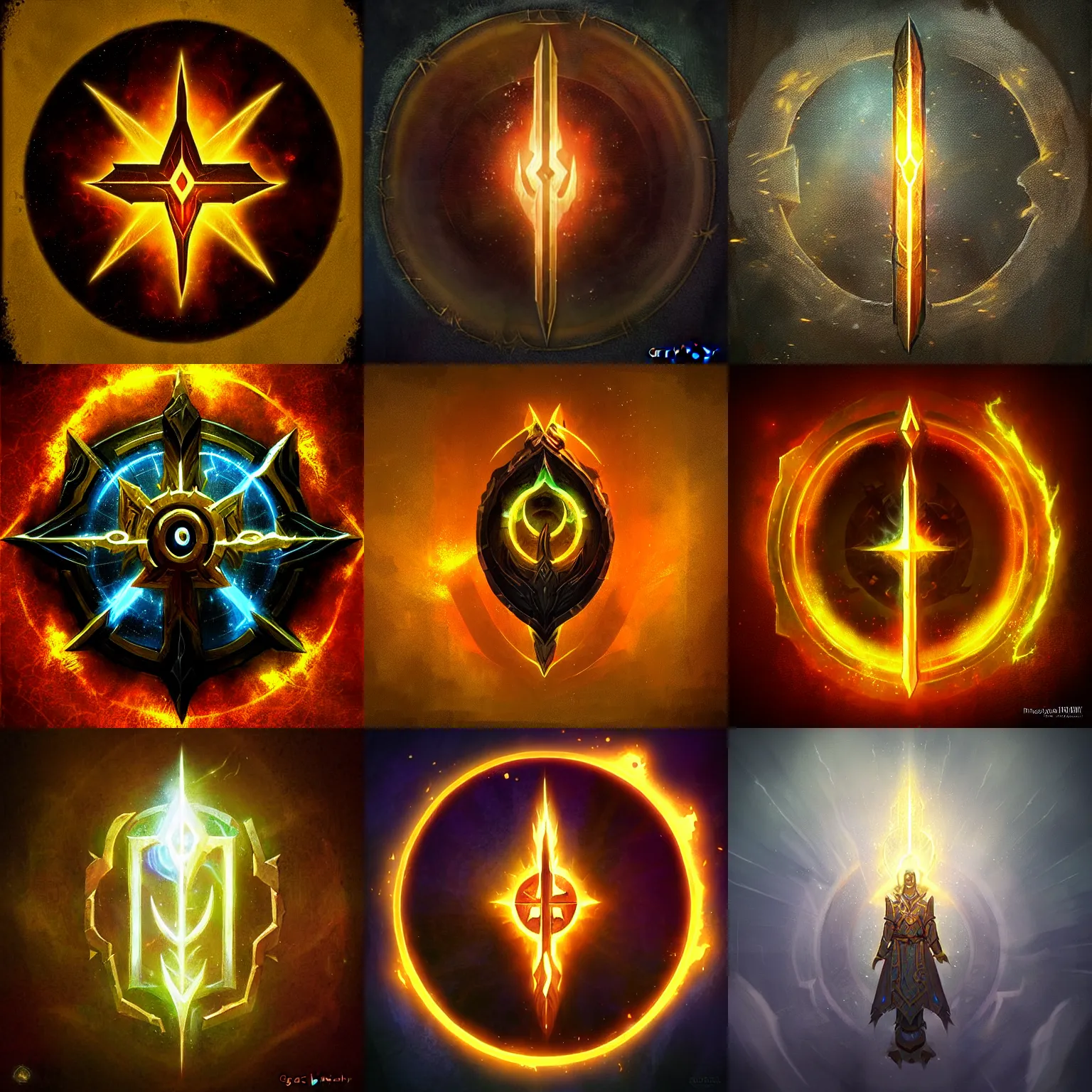 Prompt: holy light spell art, warcraft style, fantasy game spell icon, by greg rutkowski