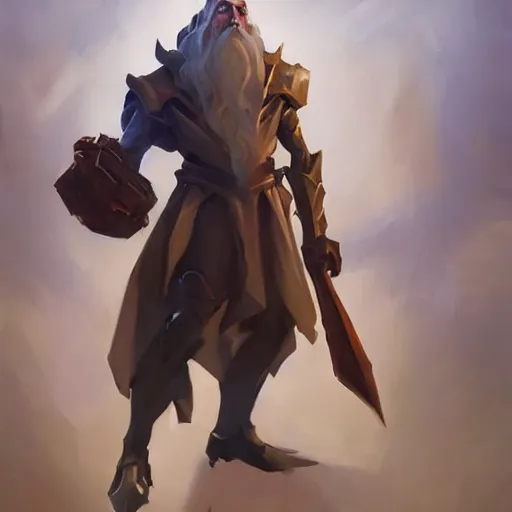 Image similar to greg manchess portrait painting of saruman as overwatch character, medium shot, asymmetrical, profile picture, organic painting, sunny day, matte painting, bold shapes, hard edges, street art, trending on artstation, by huang guangjian and gil elvgren and sachin teng