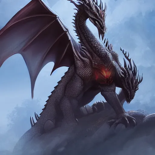 Prompt: god of dragons, digital art, trending on artstation