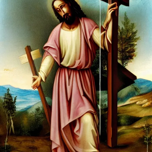 Image similar to culturist jesus christ carrying the cross,