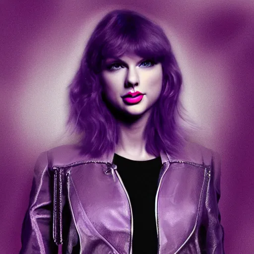 Image similar to Taylor Swift made of purple purple